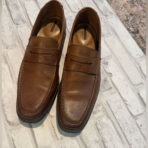 Clarks Men's Tan Leather Slip-On Loafers